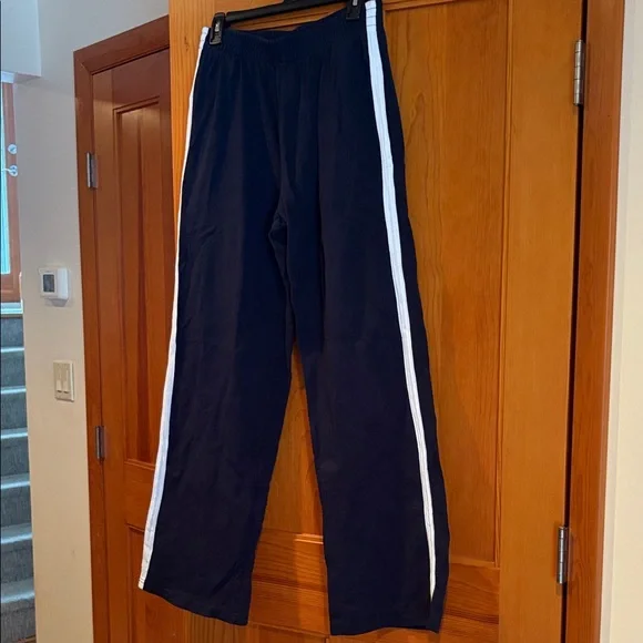John Galt Navy Track Pants with White Stripes - Picture 1 of 3